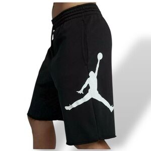 Nike Boys Air Jordan Jump-man Logo Athletic Fleece Shorts B&W Size Medium NWT